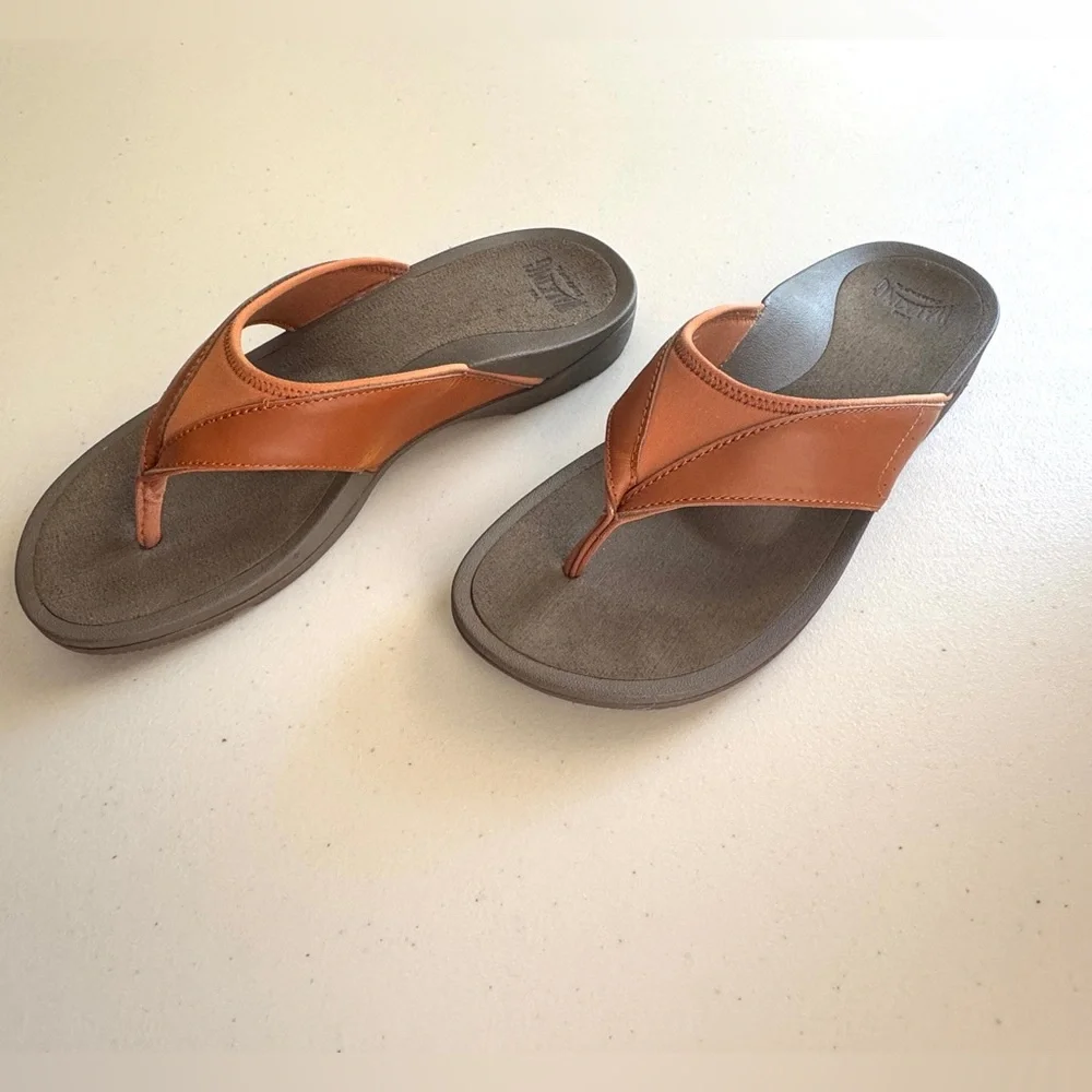 Abeo Balboa Sandals - Carmel Brown with Metatarsal Support - Size 7.5